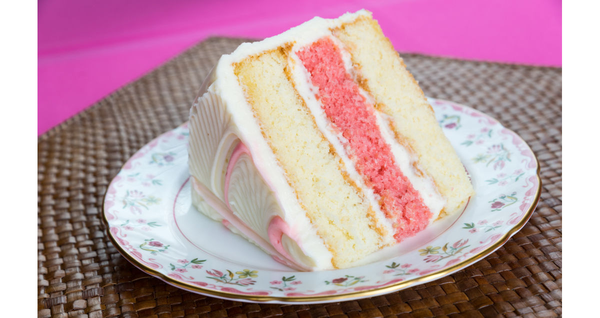 White Chocolate and Strawberry layer cake
